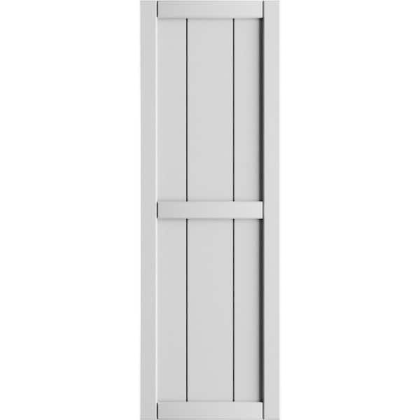 Ekena Millwork 21-1/2 in. x 59 in. True Fit PVC 4-Board Framed Board and Batten Shutters in Unfinished (Per Pair)