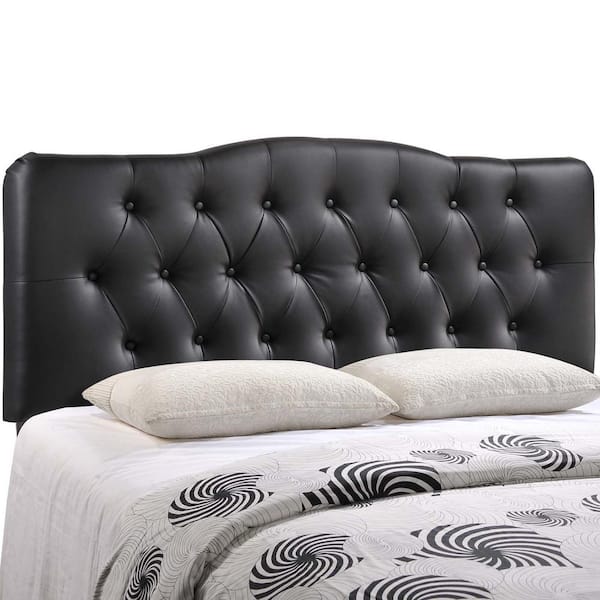 MODWAY Annabel Queen Upholstered Vinyl Headboard in Black