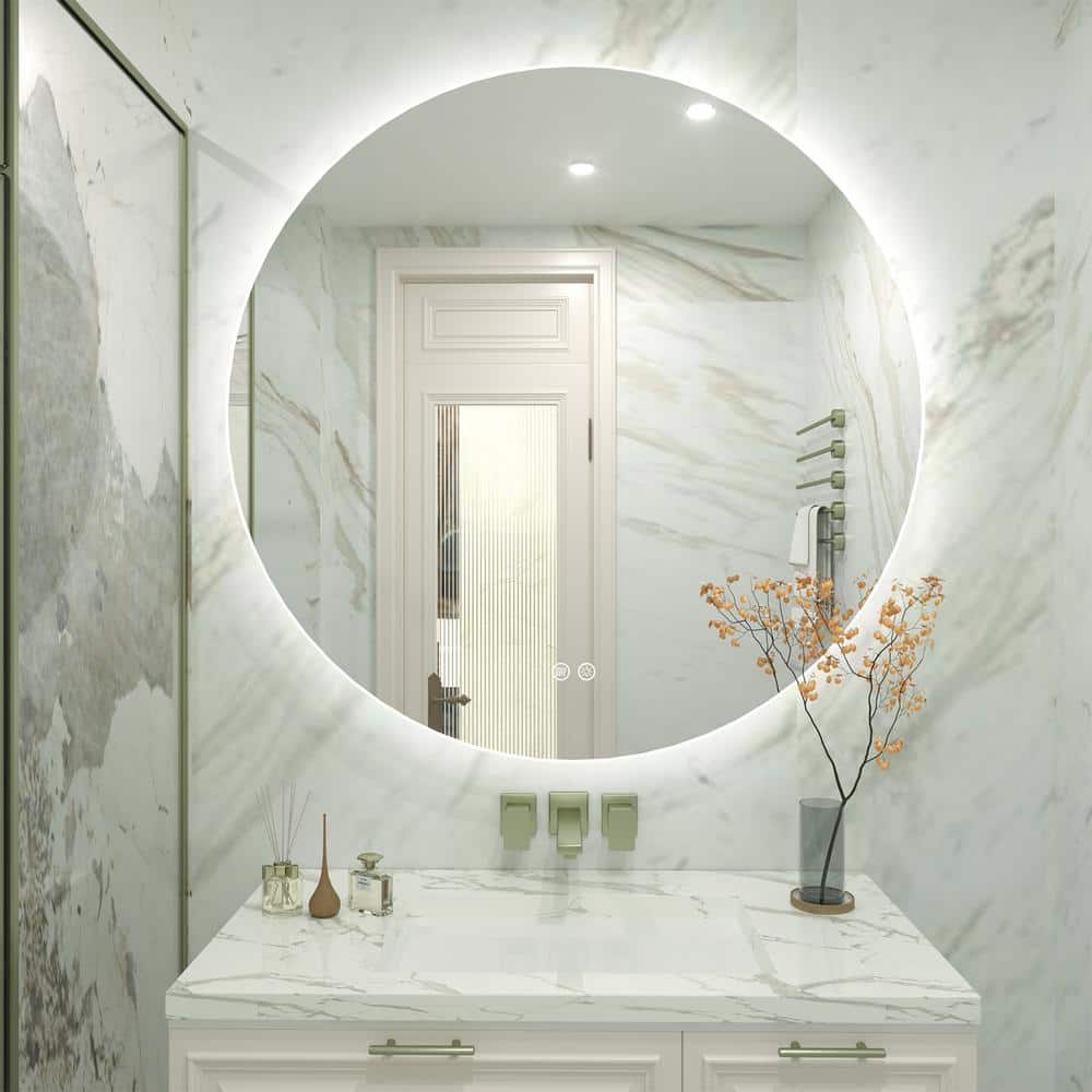 28 in. W x 28 in. H Round Frameless Super Bright LED Backlited Anti-Fog Wall Bathroom Vanity Mirror price history on PriceWatchPro