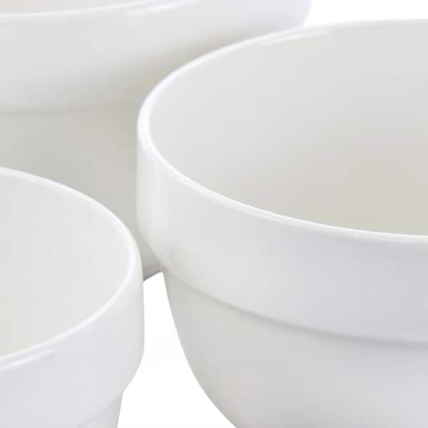 MARTHA STEWART Everyday 3-Piece Ceramic Mixing Bowl Set in White 985117303M  - The Home Depot
