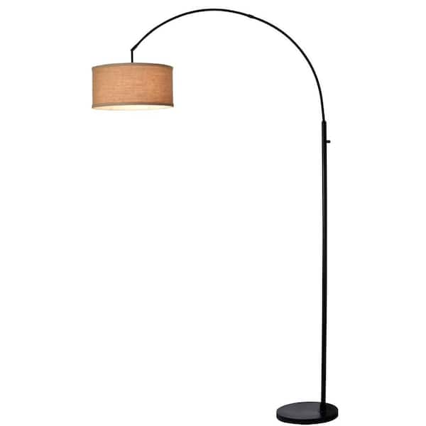 Arc Floor Lamp With Burlap Shade, Home Depot Adesso Floor Lamp