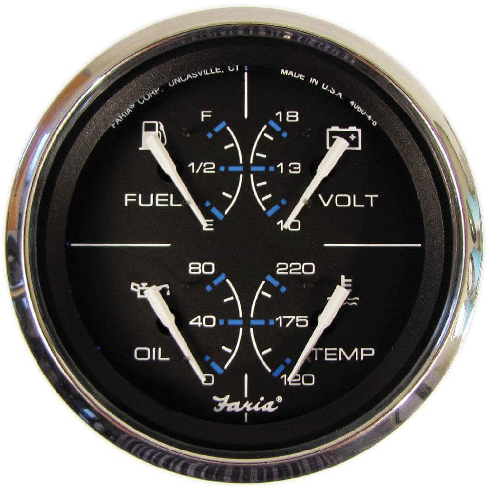 UPC 759266337510 product image for Faria Chesapeake Stainless Steel Multifunction Fuel/Oil/Water Temp/Voltmeter Gau | upcitemdb.com