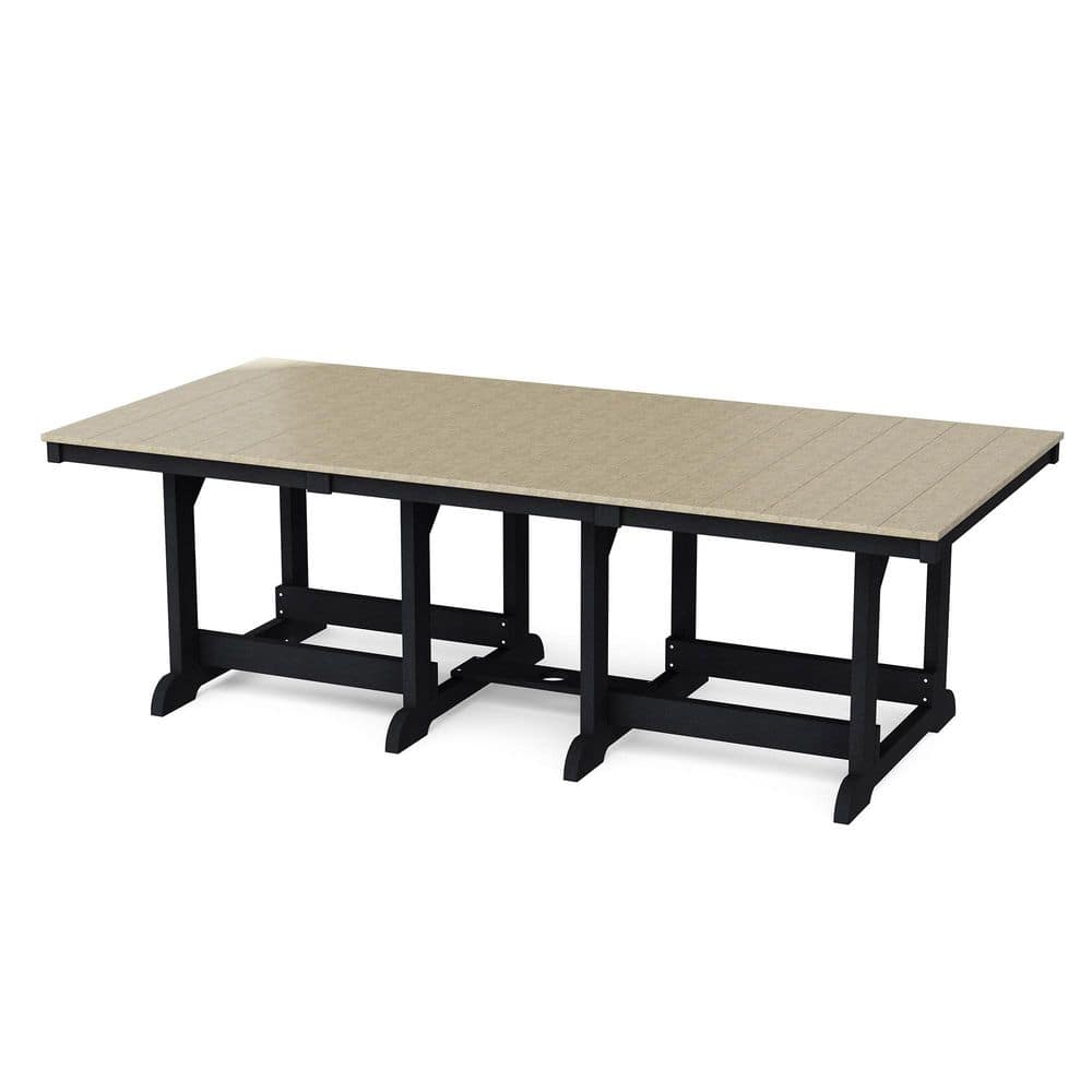 Heritage Weathered Wood and Black HDPE Plastic 44 in. x 94 in. Outdoor Dining Table price history on PriceWatchPro