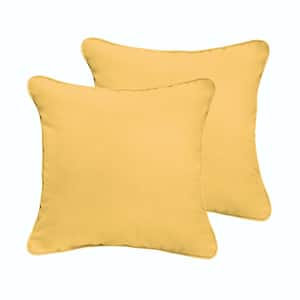 Sunbrella Sunflower Yellow Outdoor Corded Throw Pillows (2-Pack)