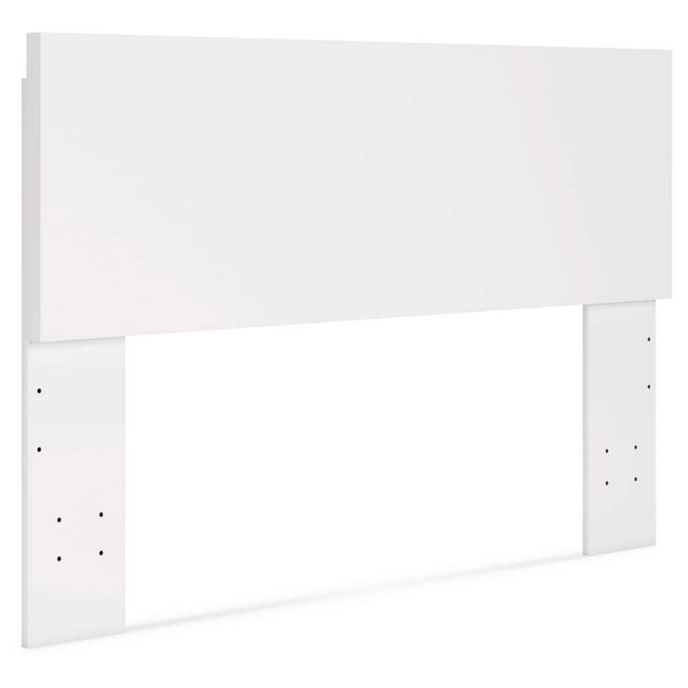 White Contemporary Queen Wood Panel Bed
