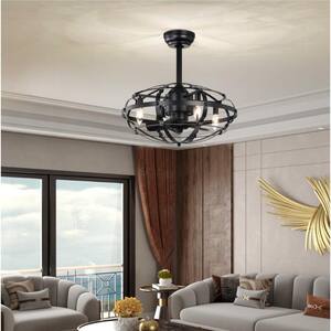 Bladeless Caged 20.6 in. LED Indoor Matte Black Smart Ceiling Fan with Remote