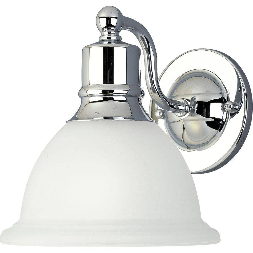 Polished Chrome 10" Ceramic Wall Sconce with Etched Glass Shade