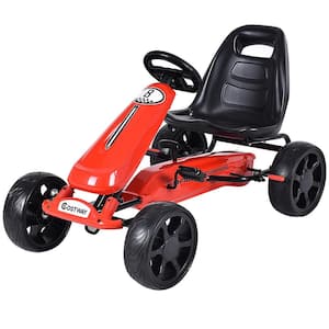 Red Xmas Gift Go Kart Kids Ride On Car Pedal Powered Car 4 Wheel Racer Toy Stealth Outdoor