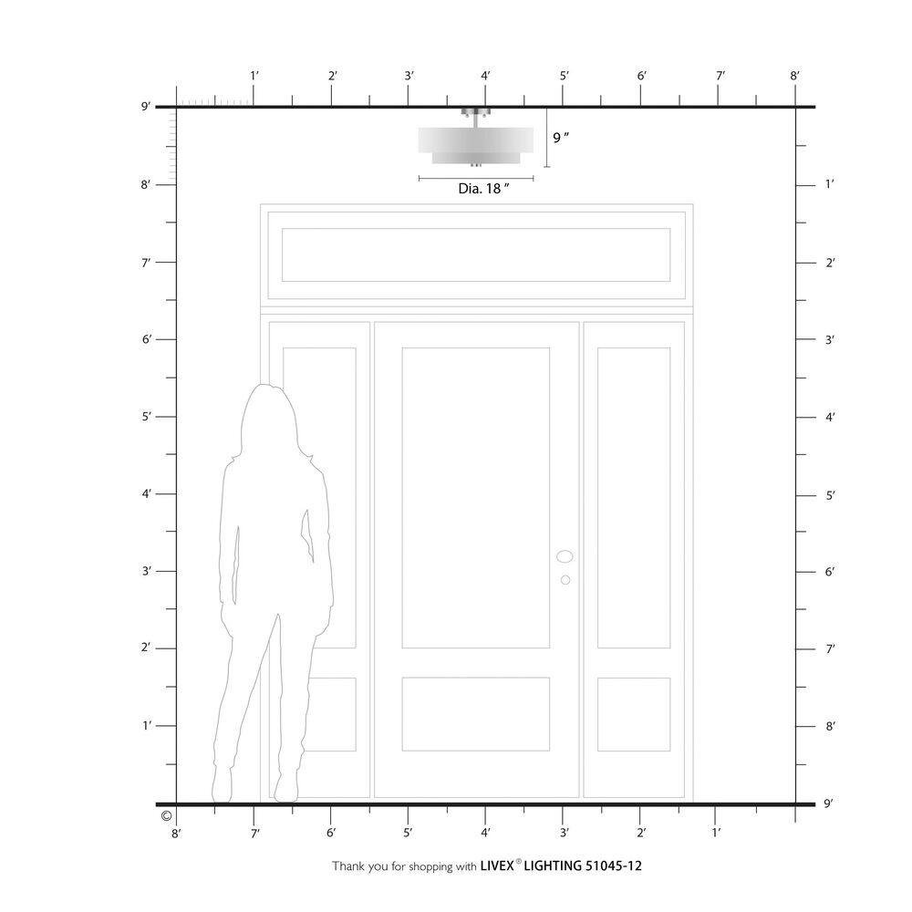 Satin Brass 4-Light Indoor/Outdoor Semi-Flush Drum Mount with Off-White Shade