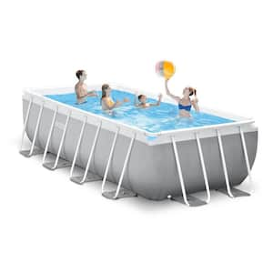 16 ft. x 3.5 ft. Rectangle Metal Frame Pool Above Ground Swimming Pool Set with Vacuum Skimmer and Pole