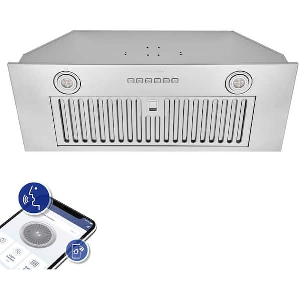 30" 860 CFM Smart Insert Convertible Stainless Steell Range Hood HauSMART App & Voice Control Ultra-Quiet Baffle Filters