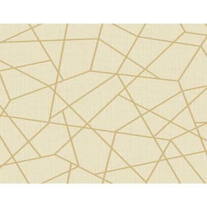 Heath Gold Geometric Linen Sample Gold Wallpaper Sample