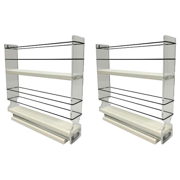 Vertical Spice 2-Tier Cream Cabinet Mount 10.6 x 2.3 x 10.75 Spice Rack  Drawer 2x2x11DC - The Home Depot