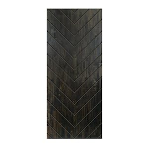 36 in. x 80 in. Hollow Core Charcoal Black-Stained Pine Wood Interior Door Slab