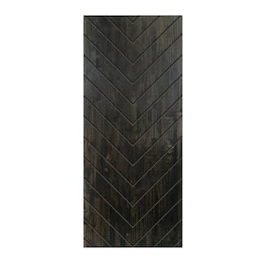 30 in. x 84 in. Hollow Core Charcoal Black-Stained Solid Wood Interior Door Slab