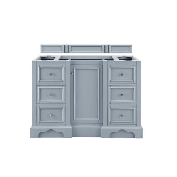 82 de Soto Silver Gray Double Sink Bathroom Vanity with Makeup Counter, Silver Gray