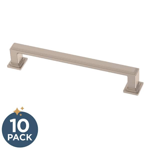 Stepped 5-1/16 in. (128 mm) Satin Nickel Cabinet Drawer Pulls (10-Pack)