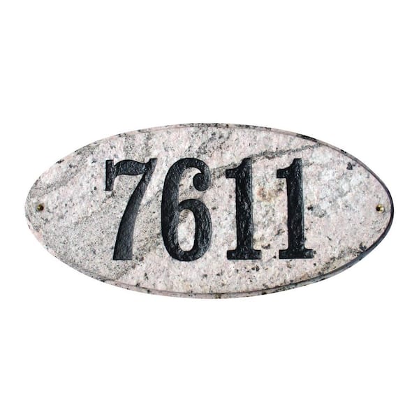 QualArc Rockport Oval Granite Address Plaque in Five Color Natural Stone Color