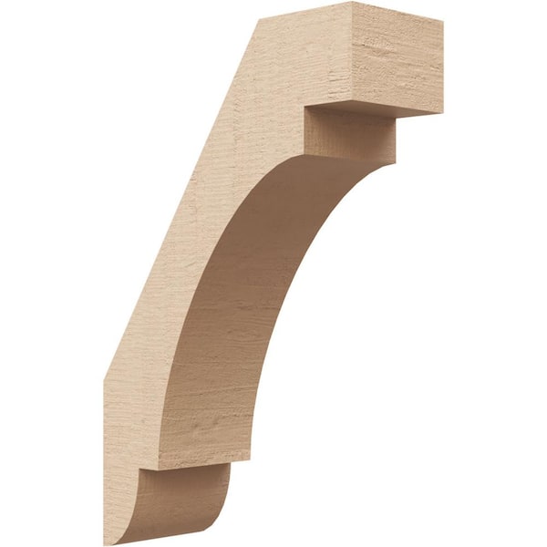 Ekena Millwork 3 in. x 12 in. x 8 in. Aspen Rough Cedar Woodgrain Timberthane Polyurethane Knee Brace, Primed