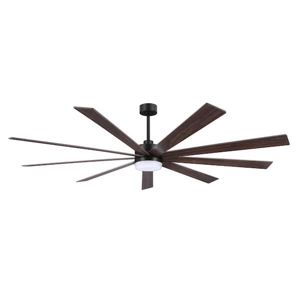 WINGBO 84 in. (7 ft.) LED Indoor Ceiling Fan with LED Light and Remote, Black