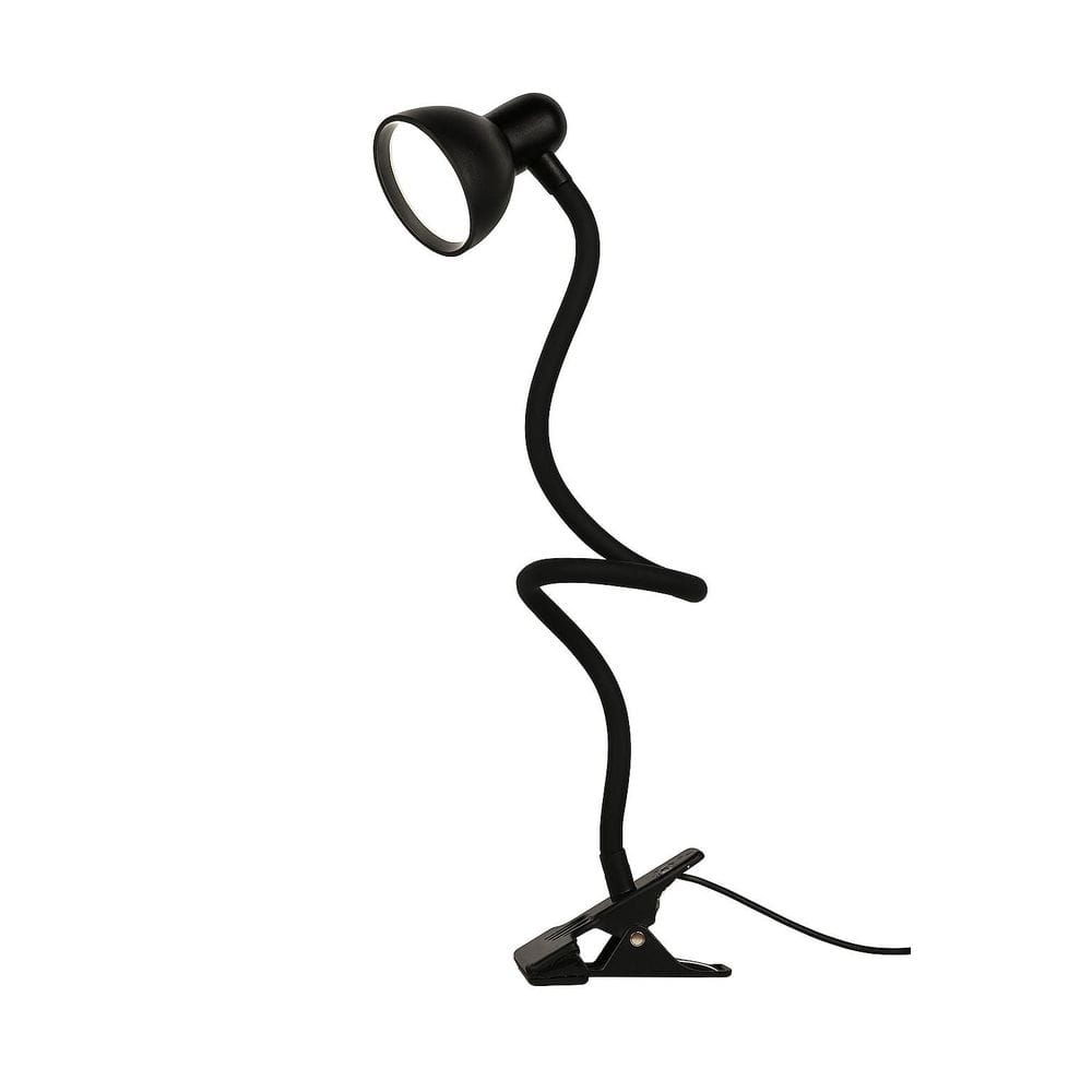15 in. Black Metal LED Clip-On Desk Lamp with Flexible Gooseneck and 3 Color Modes for Bed Headboard or Computer Use price history on PriceWatchPro