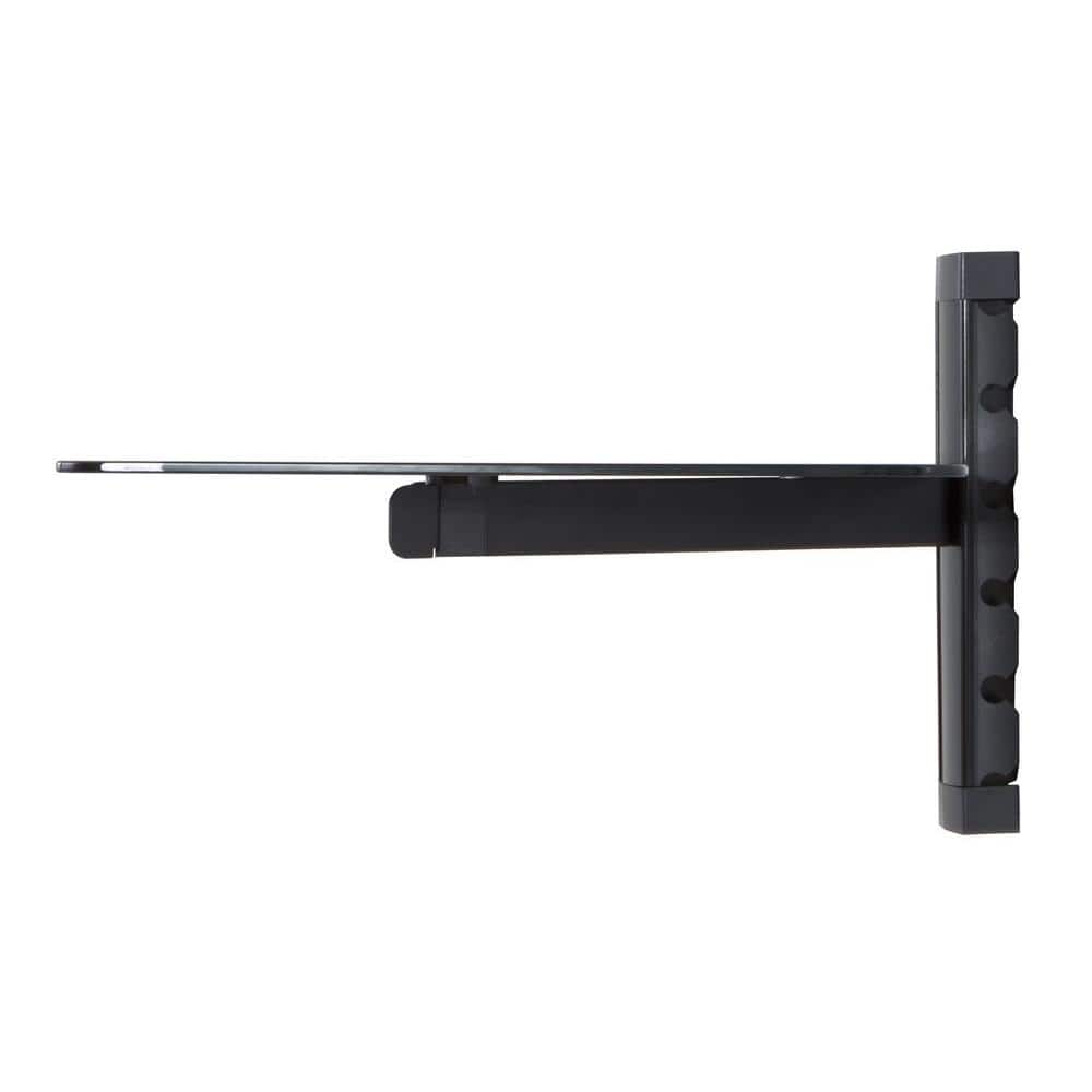 Black Tempered Glass Wall Mounted AV Component Shelf