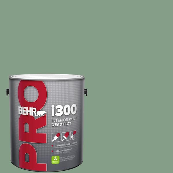 1 gal. #S410-5 Track Green Dead Flat Interior Paint