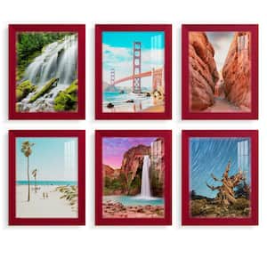 Textured 8 in. x 10 in. Red Picture Frame (Set of 6)