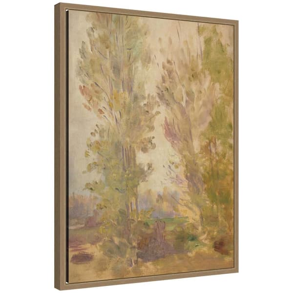 Sylvie "Lakeside Landscape Waterway Square" by Nostalgia Prints Landscape Framed Canvas Art Print 24 in. x 18 in.