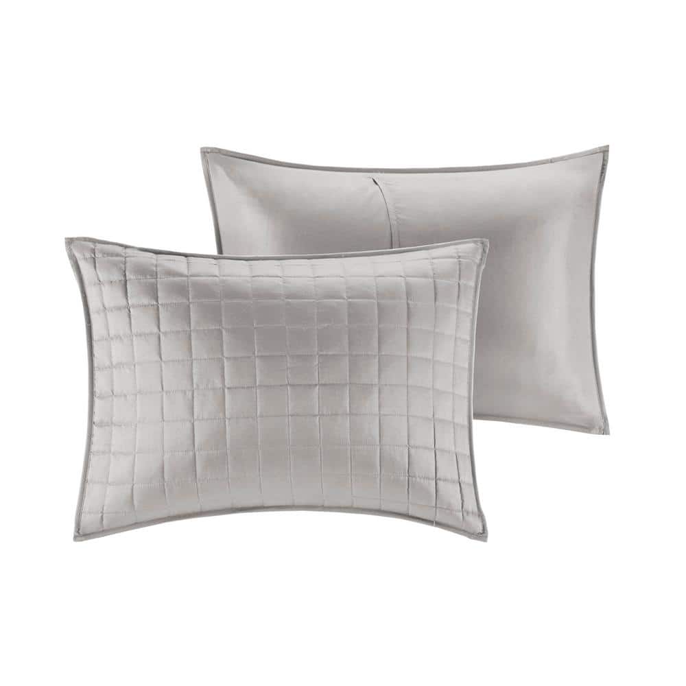 Madison Park Heritage King Microfiber 8-Piece Bedding Set in Gray