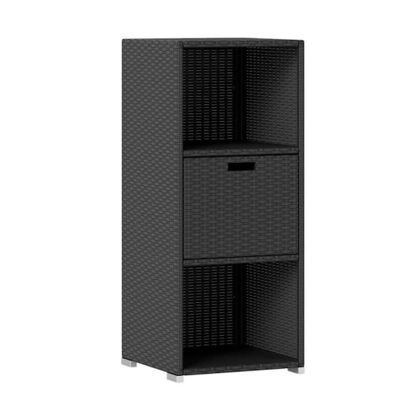 19.5 in. W x 19.5 in. D x 43.5 in. H Black Outdoor Storage Cabinet