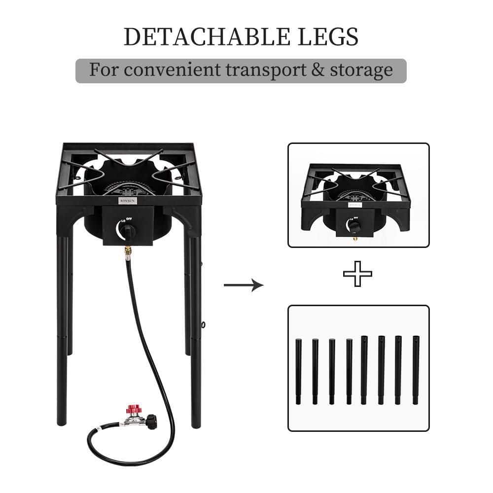 Black Cast Iron Single Burner Outdoor Propane Stove