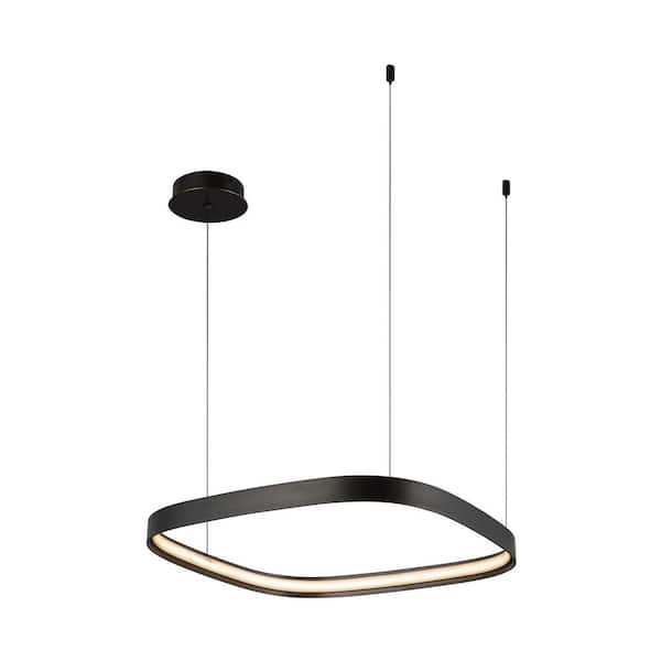Yukon 19 in. 1 Light Urban Bronze Integrated LED Pendant Light