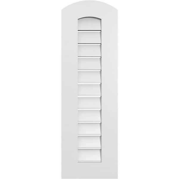 Ekena Millwork 12 in. x 36 in. Arch Top Surface Mount PVC Gable Vent: Decorative with Standard Frame