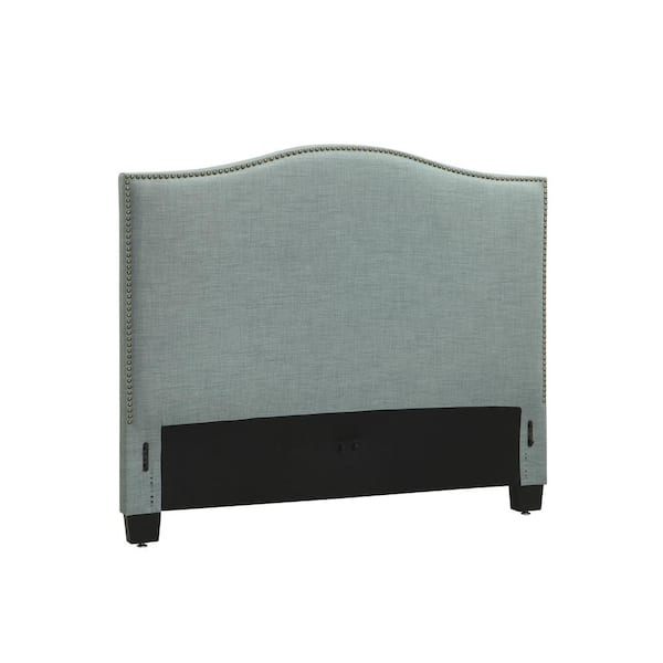 Modus Furniture Geneva Ariana Blue Bluebird Linen Queen Headboard with Camelback Top Profile