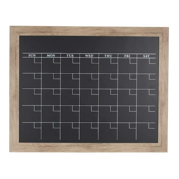 Monthly Framed Chalkboard Calendar + 4 sections, Vertical Knope