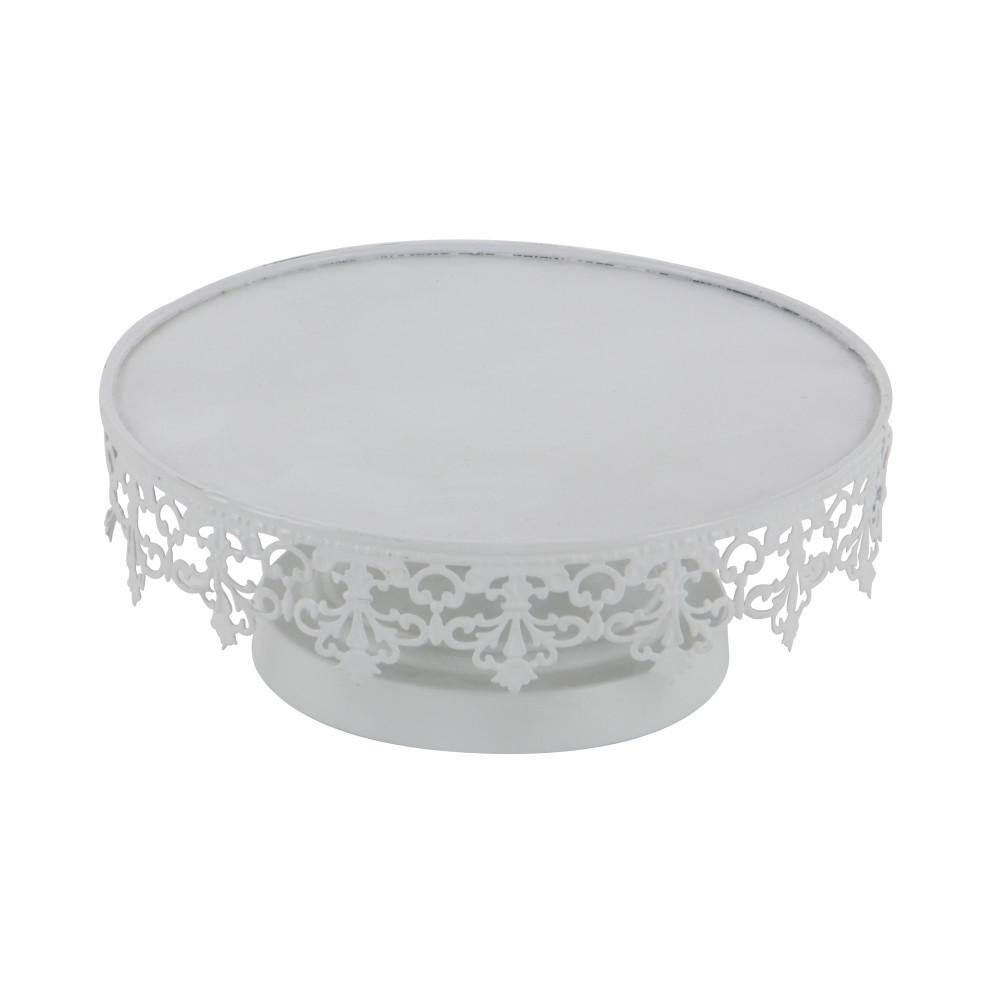 White Metal Pedestal Cake Stand Set of Three