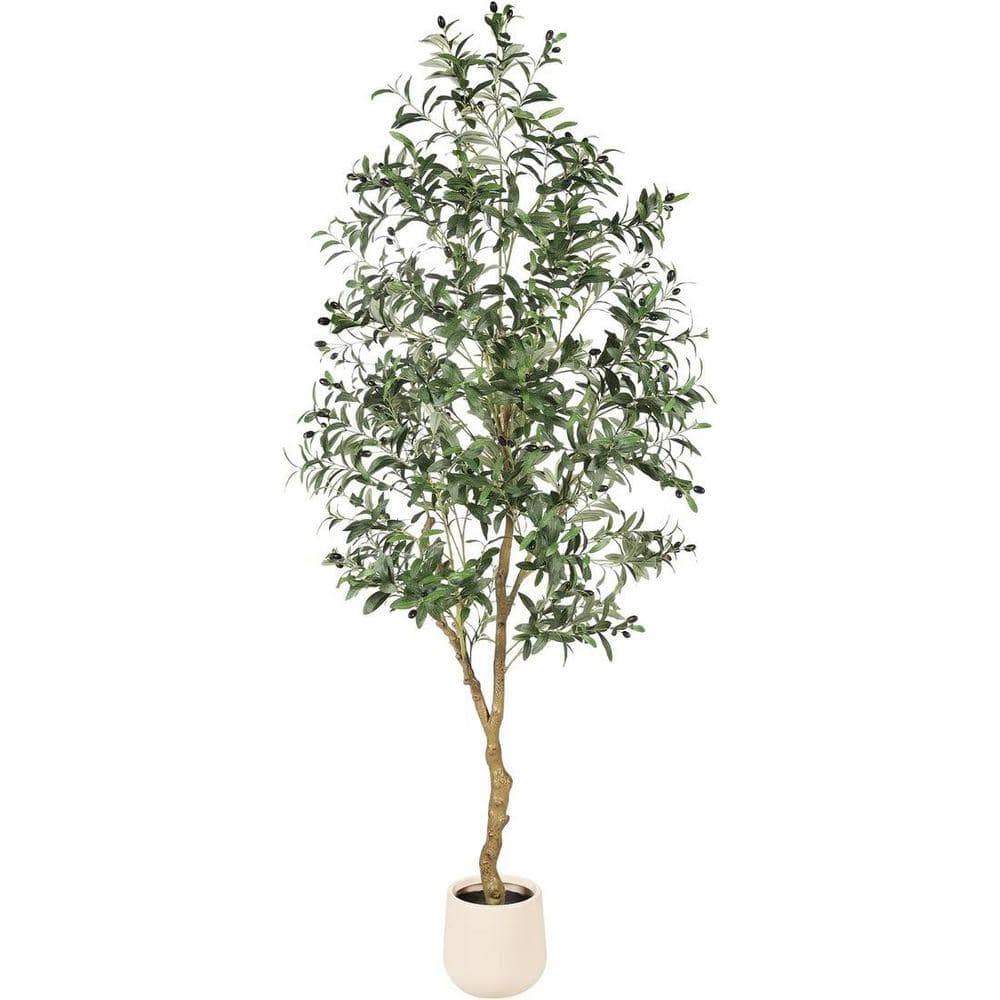 7ft Artificial Olive Tree with Planter Indoor Faux Olive Tree Realistic ...