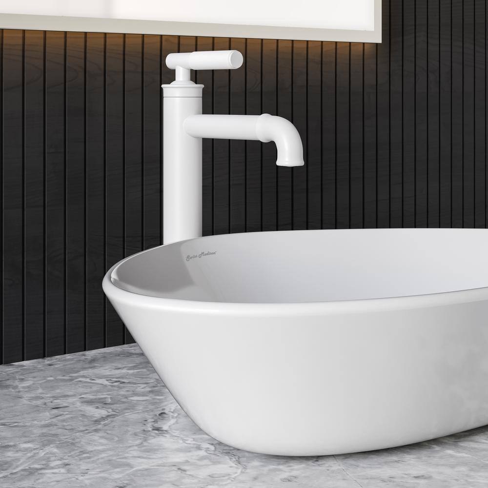 Matte White Nickel Single-Handle High Arc Bathroom Faucet