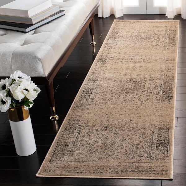 Vintage Warm Beige 2 ft. x 8 ft. Border Runner Rug