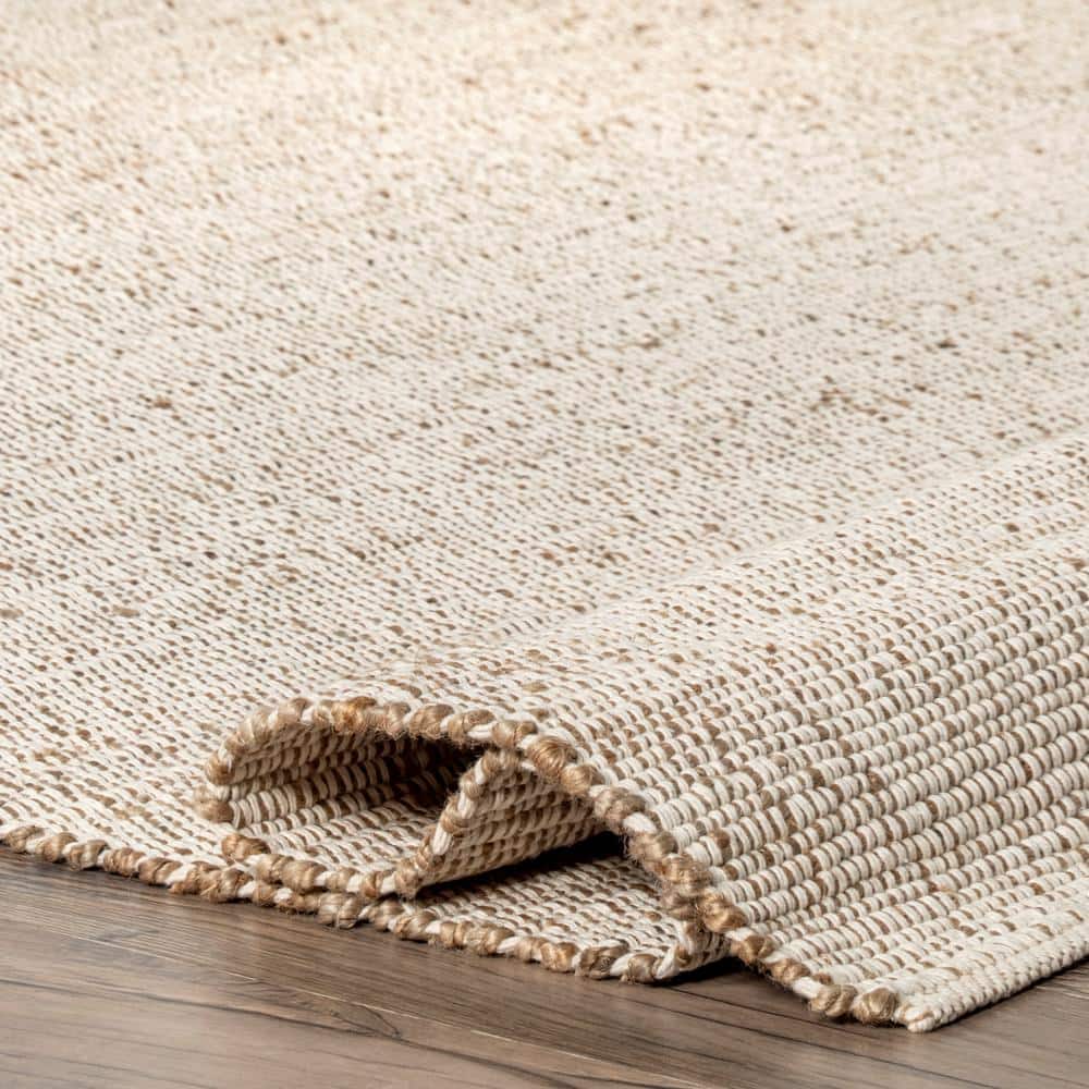 Elfriede Handwoven Jute-Cotton Blend 5x8 Natural Area Rug