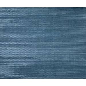 Sisal Twill Dark Blue Paper Non-Pasted Strippable Wallpaper Roll (Covers 72 Sq. Ft.)
