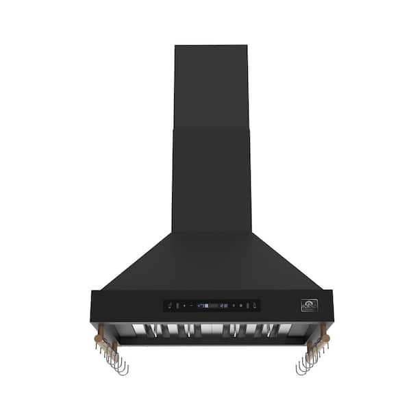 Venezia 30 in. Wall-Mounted Range Hood in Black with Touch Controls and Baffle Filters, Ducted