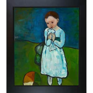 Child Holding a Dove by Pablo Picasso New Age Black Framed Oil Painting Art Print 24.75 in. x 28.75 in.