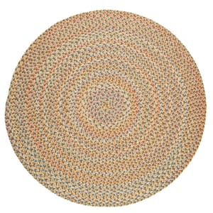Revere Earth Beige 8 ft. x 8 ft. Round Indoor/Outdoor Braided Area Rug