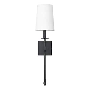 Calera 1-Light Matte Black Wall Sconce with No Additional Features