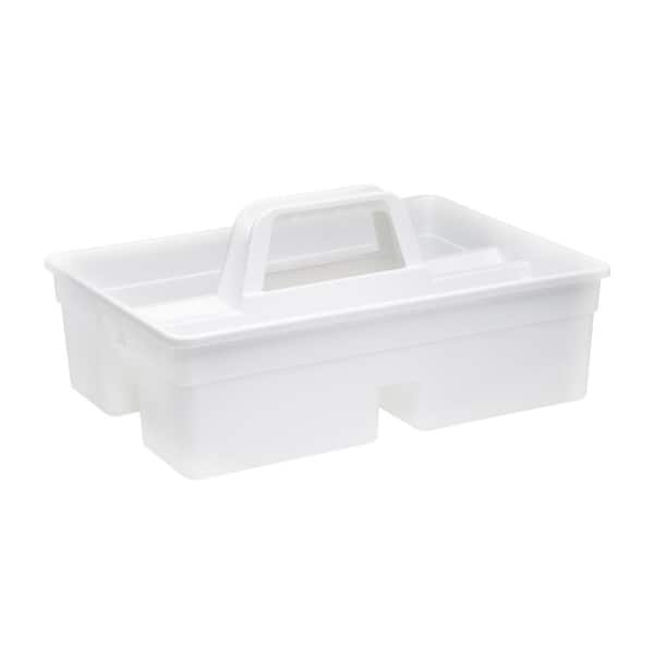 Gracious Living Large Divided Home Storage Tote Cleaning Caddy w/Handle,  White, 1 Piece - Foods Co.