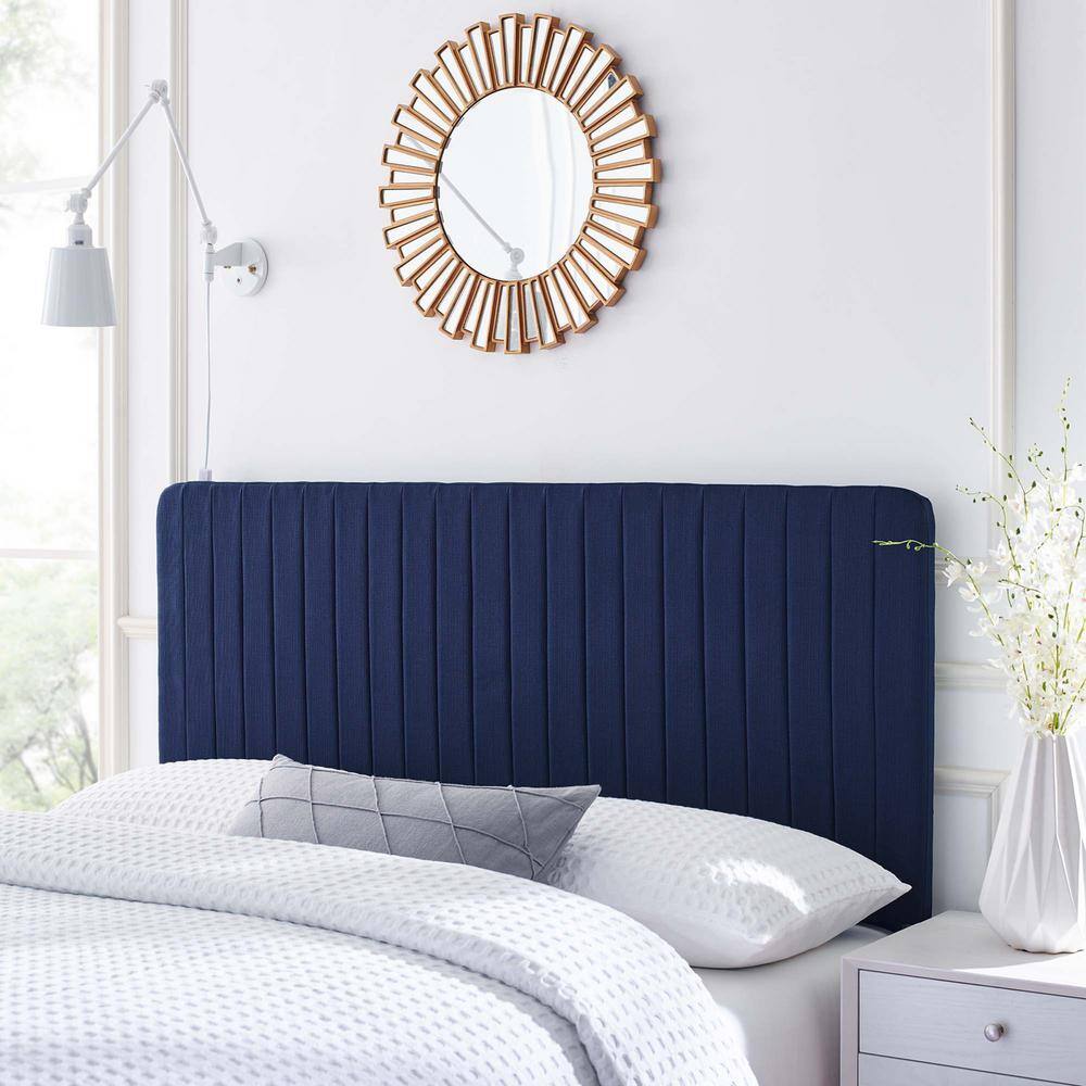Royal Blue Tufted Upholstered California King Headboard