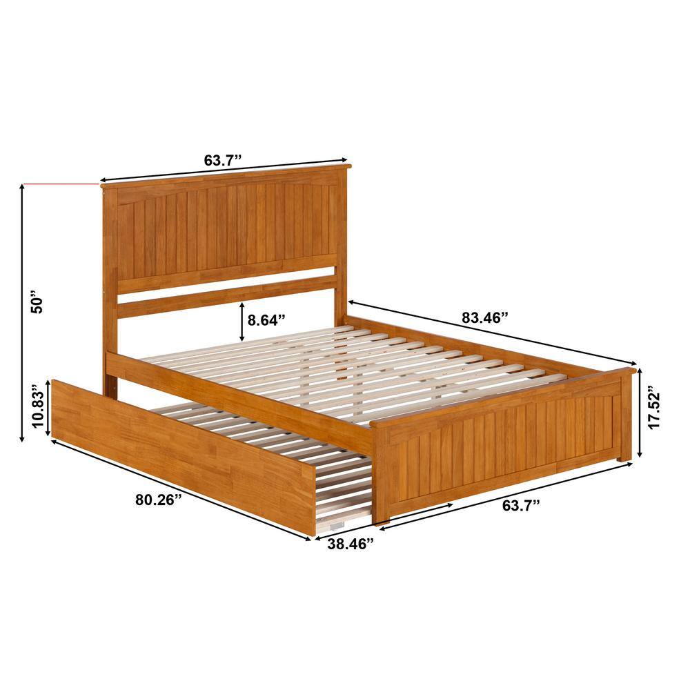 Nantucket Light Toffee Queen Wood Platform Bed with Slats
