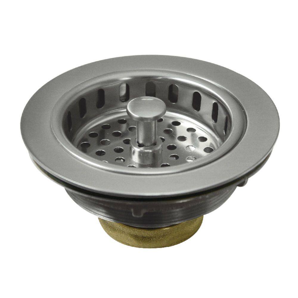 Made To Match 4.5 in. W Brass Kitchen Sink Basket Strainer in Brushed Nickel price history on PriceWatchPro